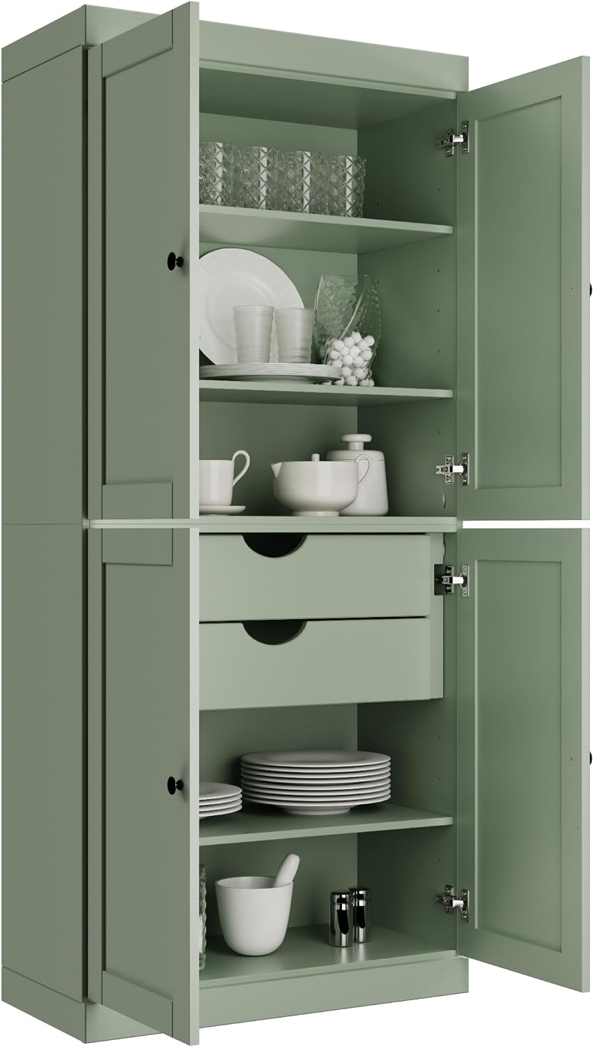 Palace Imports Solid Wood Kitchen Pantry Cabinet - 71.5" Tall x 32"...