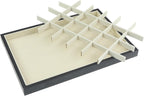 uxcell Velvet Jewelry Organizer Trays with Removable Dividers for Drawers, Jewelry Organizer Drawer Inserts Container Display Case 24 Grid Tray Black