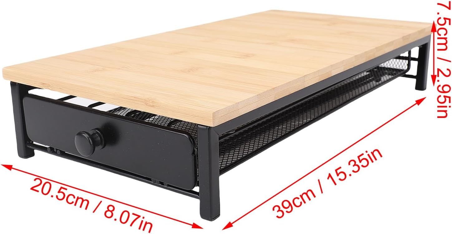 WALFRONT Coffee Pod Drawer, Wooden Coffee Capsule Storage Holder with 40 Capacity, Rustic Organizer for Home Kitchen Office Counter