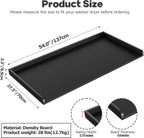 1-Tier Washer Dryer Countertop, 54"W x 27.55"D Laundry Countertop with Edge Rails and Non-Slip Pad, Washer and Dryer Topper for Laundry Room Storage Organization (Black)