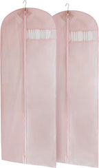 Pink Dress Bags for Gowns Long, 65'' Long Dress Clear Garment Bag(Set of 2, 23.3'' X 65'')