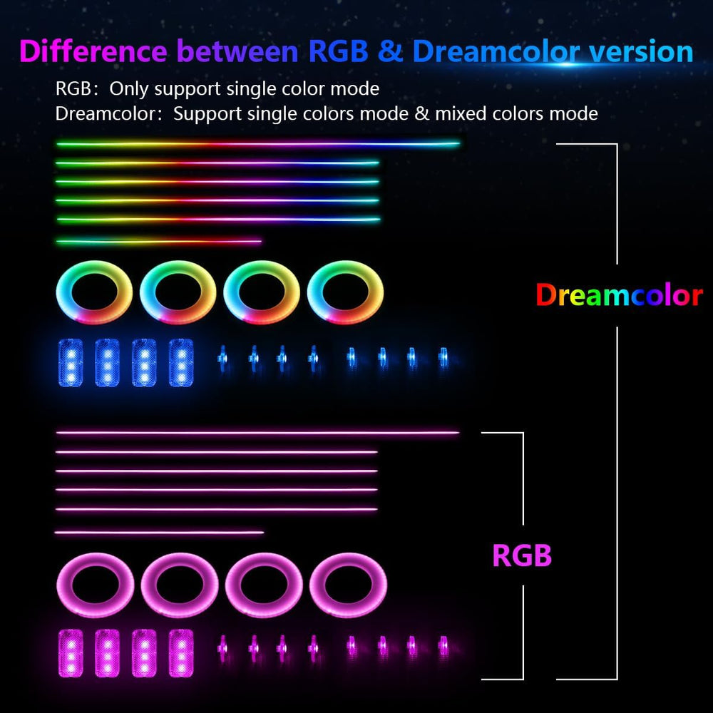 Interior Car LED Strip Lights, Acrylic LED Lights for Car with Wireless APP D...