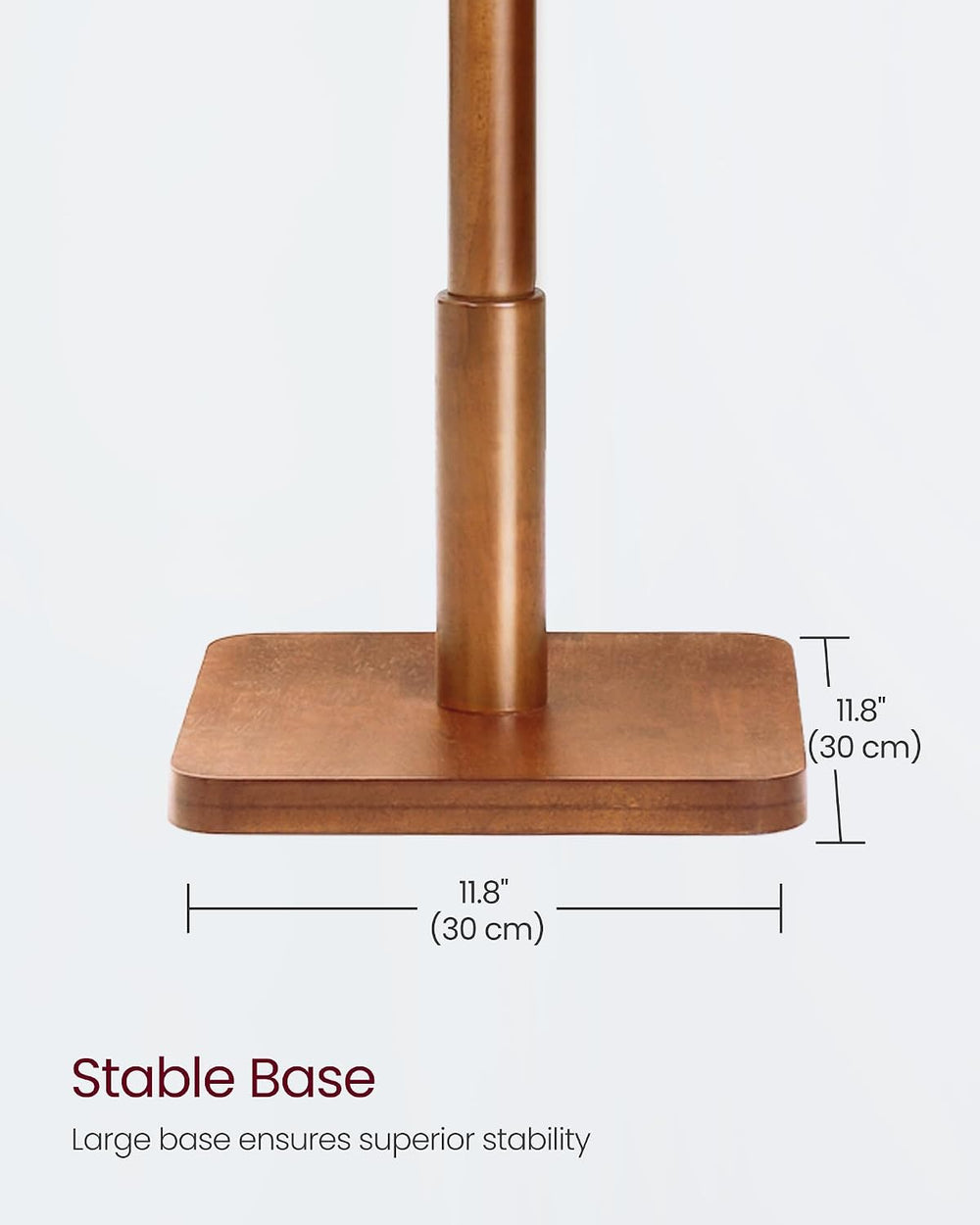 VASAGLE Solid Wood Coat Rack, Free Standing, 8 Hooks, 3 Height Options
