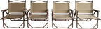 Penau Kids Folding Chair Set, Portable Aluminum Frame, Natural | Set Of 4 Foldable Kids Chairs, Aluminum Frame, Beech Armrests, Canvas Seat, Travel, Patio Use