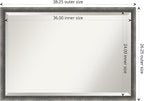 Amanti Art Grey Wall Mirror 26x38 Burnished Concrete Narrow Rectangle Bathroom Mirror for Wall Decor Living Room, Large Modern Contemporary Wood Frame, Hangs Horizonally and Vertically, Bathroom Decor