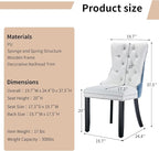 Modern Dining Chairs Set of 8, Tufted Upholstered Dining Chair with Solid Wood Legs, Velvet and Leather Dining Chairs, Sillas de Comedor, Comfy Kitchen Chair (White+Light Blue, 8Pcs)