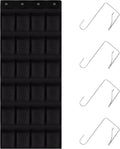 Over the Door Shoe Organizer, 24 Large Breathable Mesh Pockets, Hanging Storage Holder, Hanging Shoe Organizer(Black)