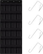 Over the Door Shoe Organizer, 24 Large Breathable Mesh Pockets, Hanging Storage Holder, Hanging Shoe Organizer(Black)