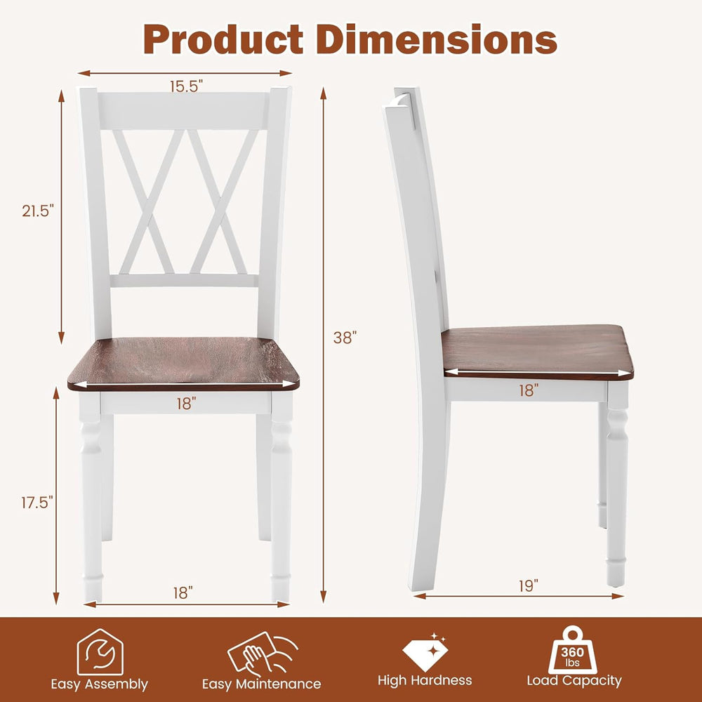 GOFLAME Wooden Dining Chairs Set of 4, Farmhouse Kitchen Side Chairs with Erg...