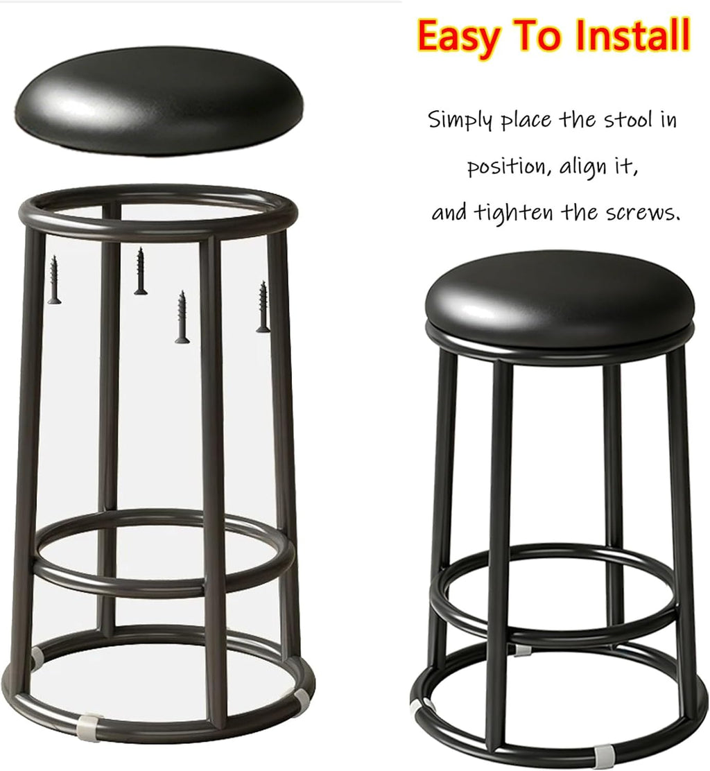 22in, 26in, 30in, Bar Stools, Round Counter Stools, Commercial Chair, Office Desk Guest Chair, Easy Assembly, for Bar, Kitchen, Dining Room(Yellow,55cm/22in)