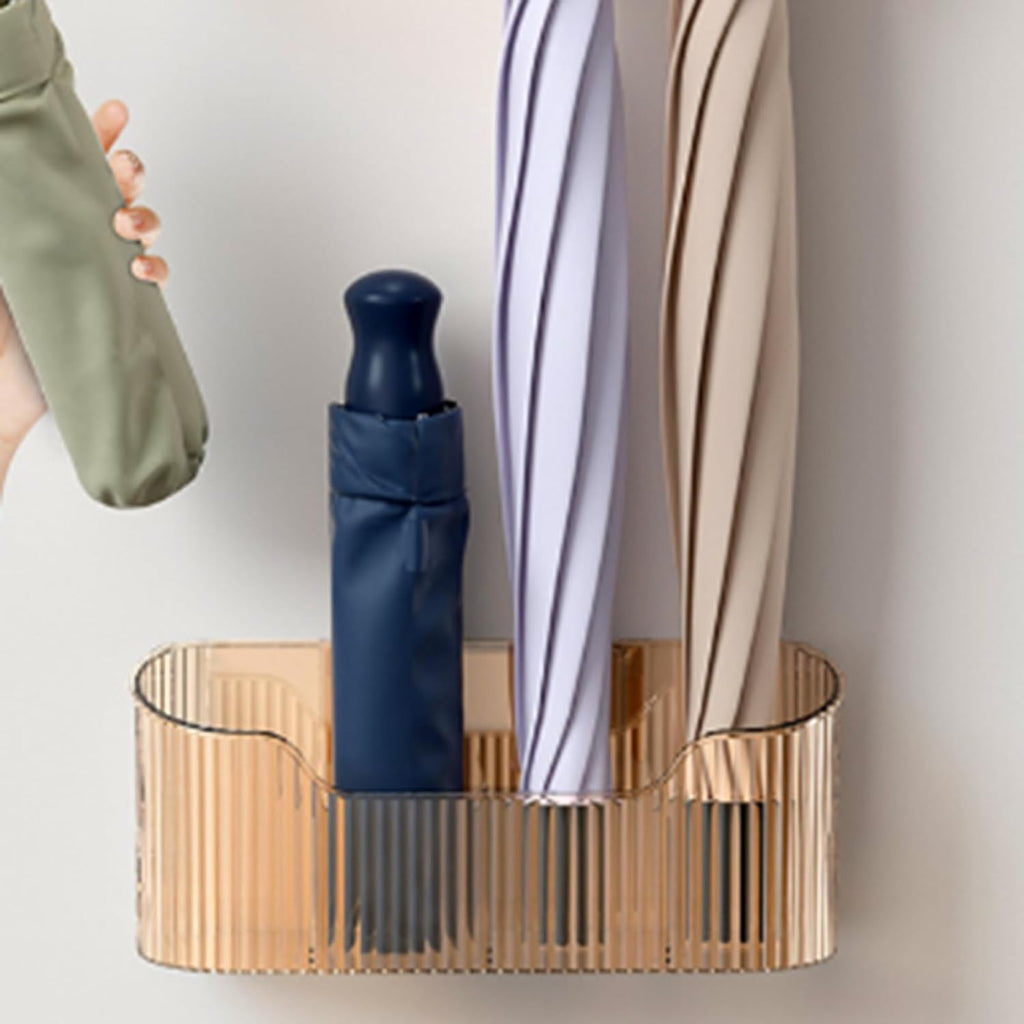 Umbrella Stand Holder, Wall Mounted Space Saving Umbrella Storage Drain Rack Heavy Duty Metal Construction Holder for Home Use in Hallway Doorway