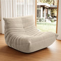 High-end Uncompressed Togo Bean Bag Chair for Adults, Memory Foam Floor Sofa Couch with Soft Fabric, Comfy Fireside Lounge Chair for Living Room, Bedroom, Apartment & Reading Nook Suede Antique White