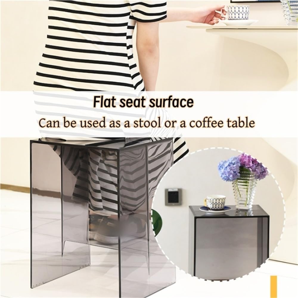 Modern Plastic Side Table, Multi Purpose Foot Stool, Minimalist Bedside Table...