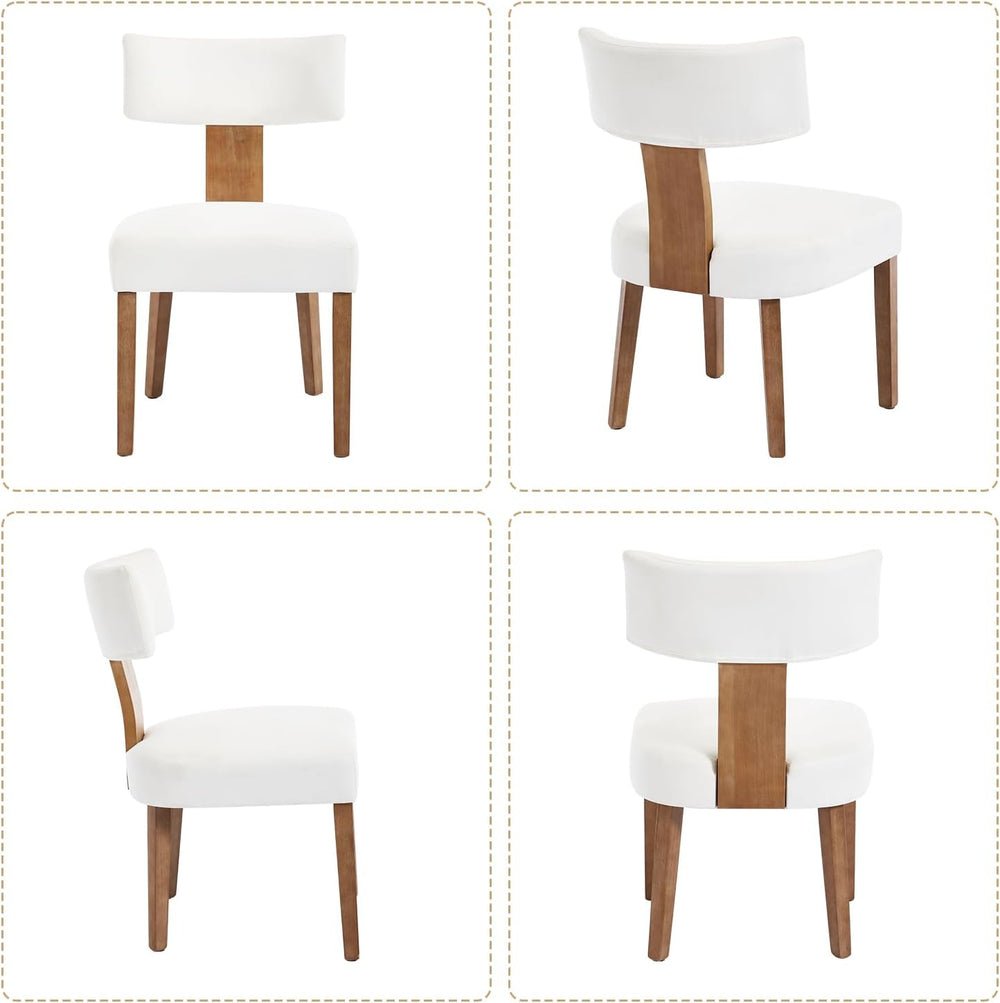 Upholstered Dining Chairs Set of 2, Mid Century Modern Linen Dining Chairs, A...