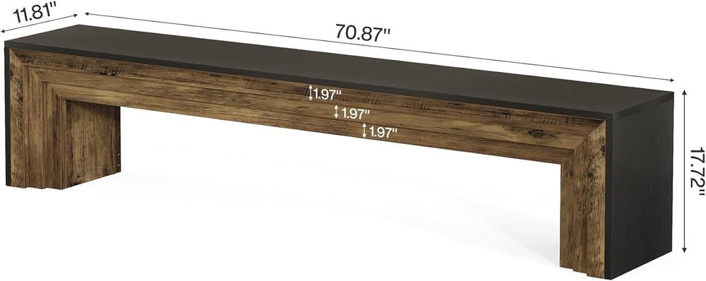 Tribesigns 70.9-Inch Extra Long Dining Bench, Farmhouse Wooden Kitchen Bench ...