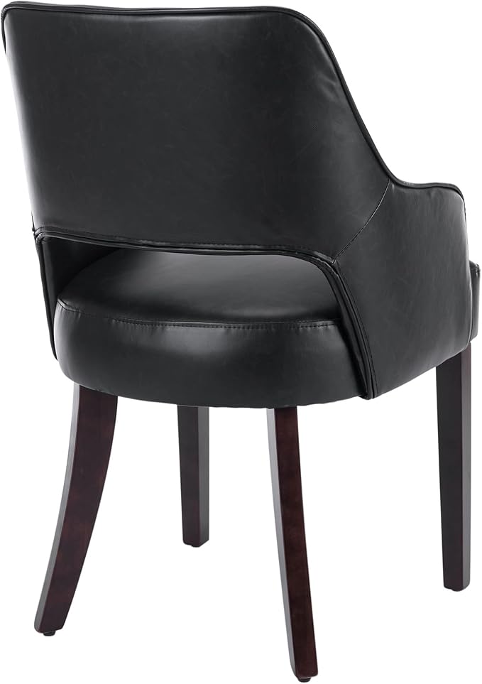Dining Chairs Set of 4 PU Leather Kitchen Chairs Upholstered Side Chairs Wood Accent Chair for Living Room/Dining Room/Bedroom/Restaurant, Black
