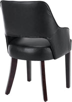 Dining Chairs Set of 4 PU Leather Kitchen Chairs Upholstered Side Chairs Wood Accent Chair for Living Room/Dining Room/Bedroom/Restaurant, Black