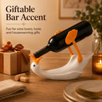 Goose Wine Bottle Holder, Funny Countertop Wine Rack Decor | Goose-shaped bottle holder, about 13 x 5.5 x 9.1 in, for countertop, bar cart, dining room or kitchen display.