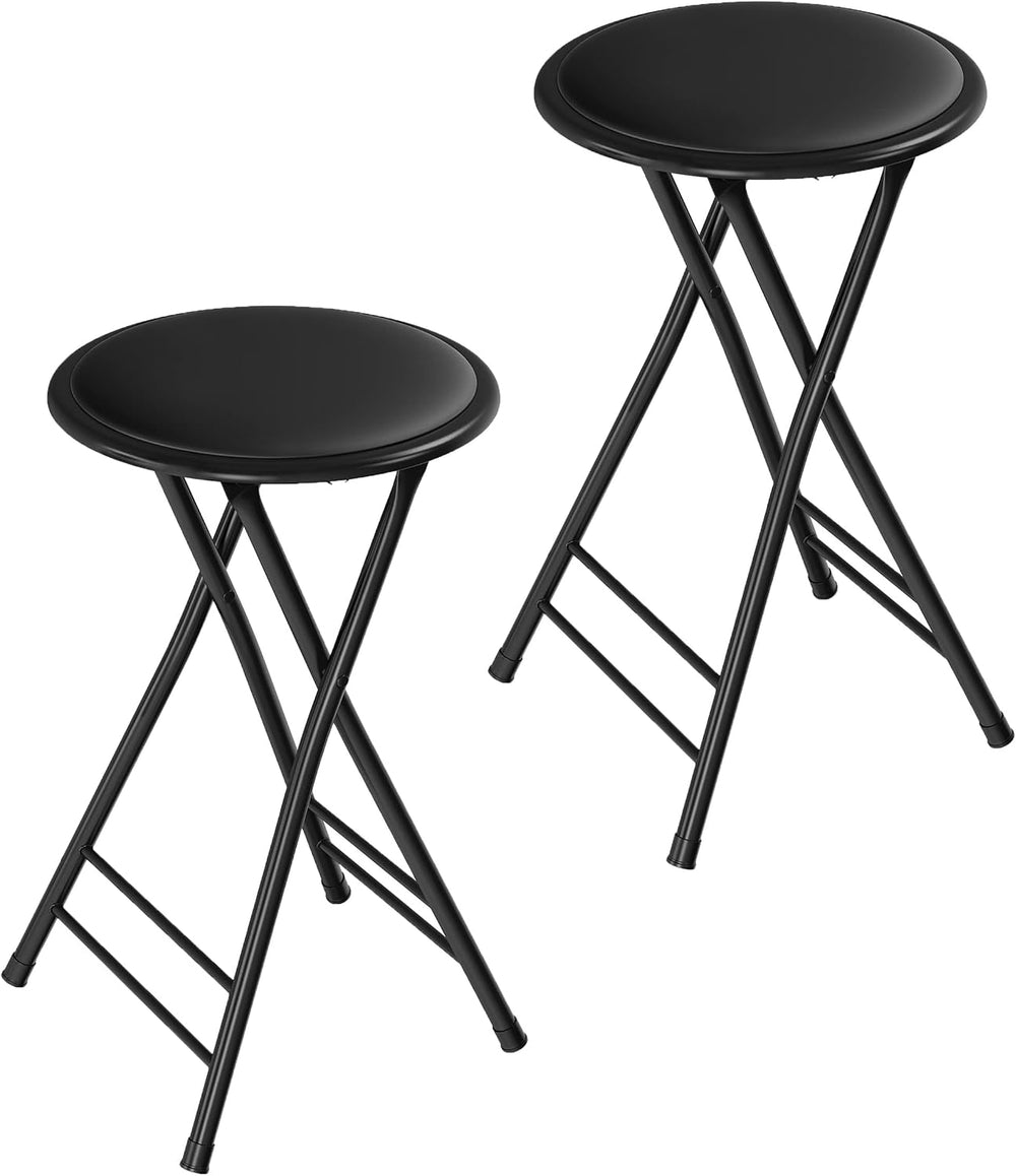 Folding Stool - Portable Backless 24” Stool with 225lb Capacity Set of 2