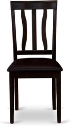 East West Furniture BOAN5-CAP-LC 5 Piece Dining Set Includes a Round Dinner Table and 4 Faux Leather Kitchen Dining Chairs, 42x42 Inch, Cappuccino