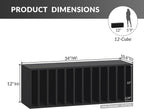 IOTXY DIY Modular Cube Bookcase - CubeXY Customizable Stackable Expandable Basic Shelving Units, 12-Cube Wooden Open Bookshelf with Removable Shelves for Vinyl Record Storage Organizer, Black