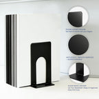 Book Ends for Shelves, 4 Pack Metal Bookends, Compact Book Stopper for Small Books, CDs, Vinyl Records, Desk & Classroom Organizer, 3.9x2.8x5.2 Inch, Gift for Book Lovers