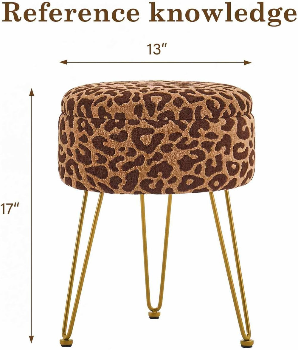 Ottomans Round Ottoman with Storage Footstools Vanity Chair | Coffee Table Ot...