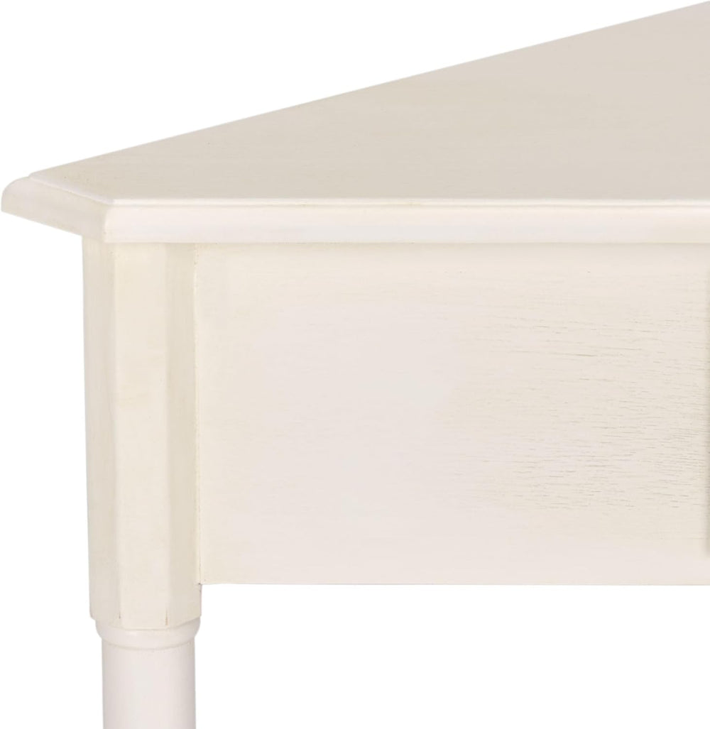 SAFAVIEH Furniture - Gomez 1-Drawer Corner Table - Ivory - Solid Wood - Class...