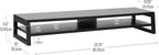 Mind Reader 2-Tier MDF Double Monitor Stand, Dual Screen Riser with Storage Shelf, 33.75 Inch Wide, 88 lb Capacity, Black