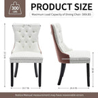 Velvet Dining Chairs Set of 4, High-end Tufted Upholstered Dining Chair with Ring Pull and Solid Wood Legs, Modern Dining Room Chairs for Dining Room, White PU & Pink Velvet