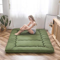 MAXYOYO Japanese Floor Mattress Futon Mattress, 4" Thicken Tatami Mat Sleeping Pad Foldable Roll Up Mat Boys Girls Dormitory Pad Kids Floor Lounger Pillow Bed, Charcoal Grey, Queen Size