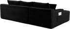95" L-Shaped Cloud Sectional Couch, Left Facing Modular Compressed Boneless Sectional Sofa with Chaise Lounge, Plush Corduroy Boneless Corner Sofa for Living Room