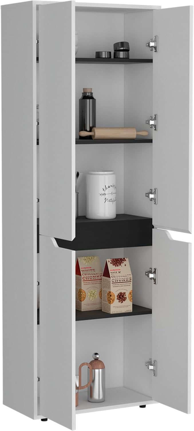 23.6" D*11.8" W*66.9" H Kitchen Pantry with 3 Shelves, 2 Doubl...