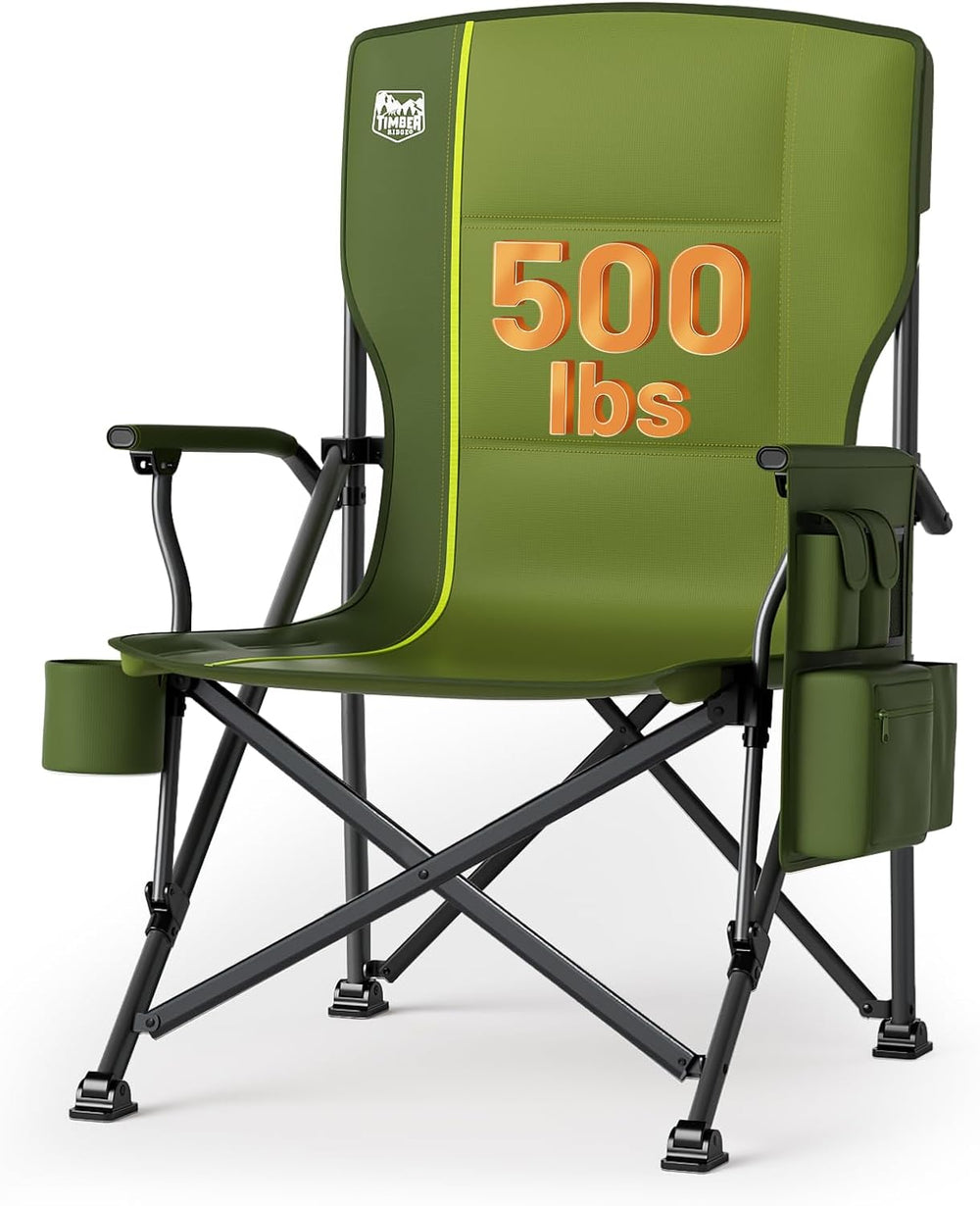 TIMBER RIDGE Oversized Folding Camping Chair High Back 500lbs