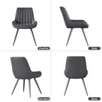 Modern Dining Chairs Set of 6,Upholstered Dining Room Chairs with Thick Cushions,Fabric Comfy Dining Chairs with Metal Legs for Dining Room Dark Grey