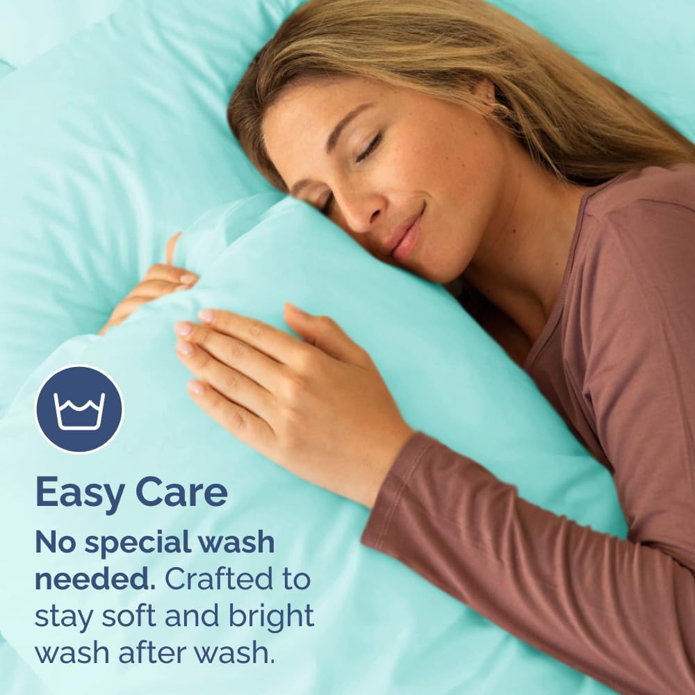 Queen Pillow Cases - 2 Pack - Super Soft Pillowcase Covers - Envelope Enclosure - Hotel Quality Pillow Protectors - Wrinkle Free, Shrink and Stain Resistant - Machine Washable - 20" x 30" (Spa Blue)