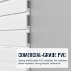 Slatwall Panel Garage Organizer PVC Slatwall Heavy Duty Wall Mounted Rack, Interlocking Slat Wall Panels for Tool Organization Peg Board(White 4 x 4 ft)