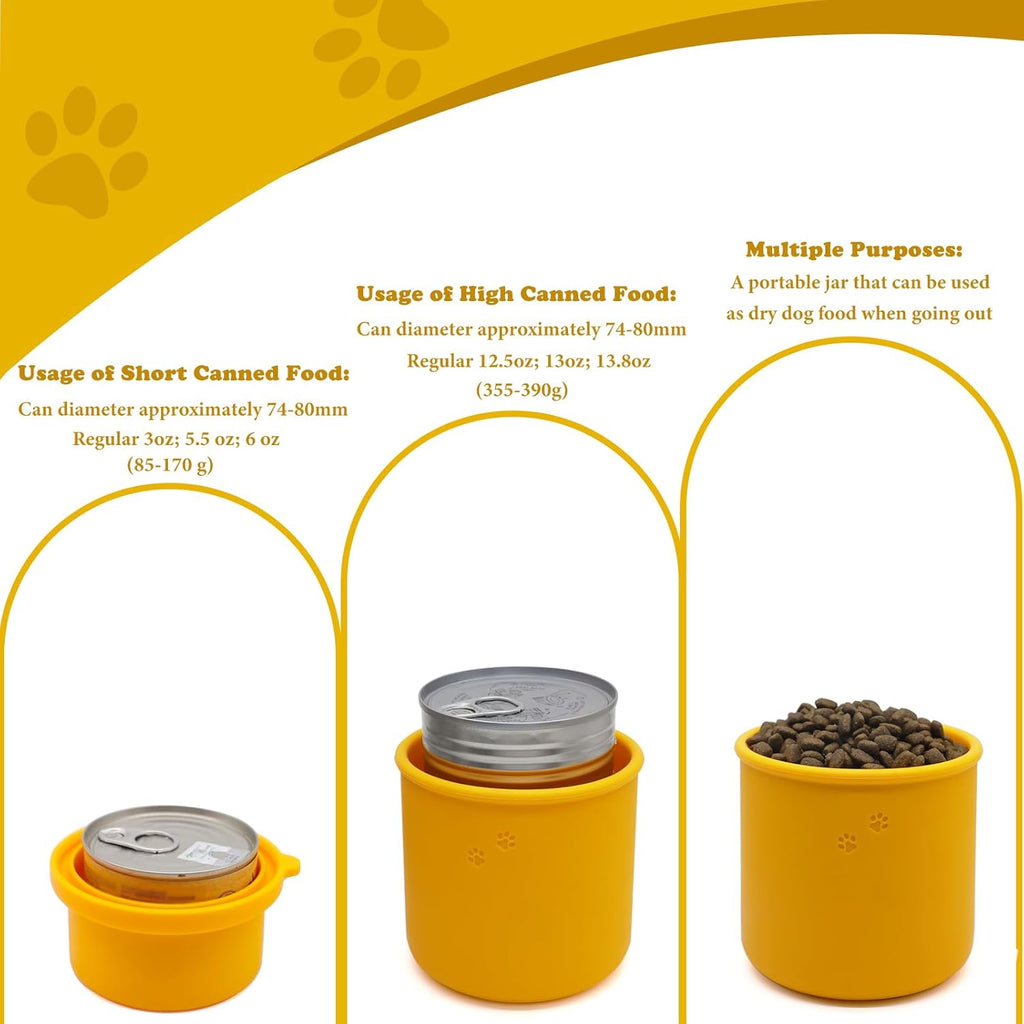 Original Canned Dog Food Storage Container | Silicone Can Cover Pet Food Sealer | BPA Free, Airtight, Dishwasher & Freezer Safe (Orange)