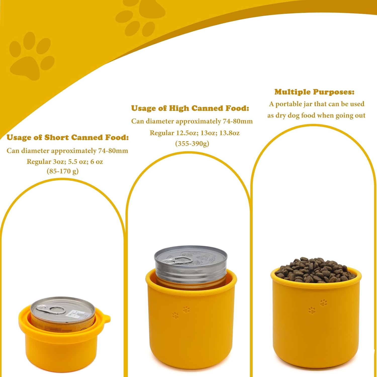 Original Canned Dog Food Storage Container | Silicone Can Cover Pet Food Sealer | BPA Free, Airtight, Dishwasher & Freezer Safe (Orange)
