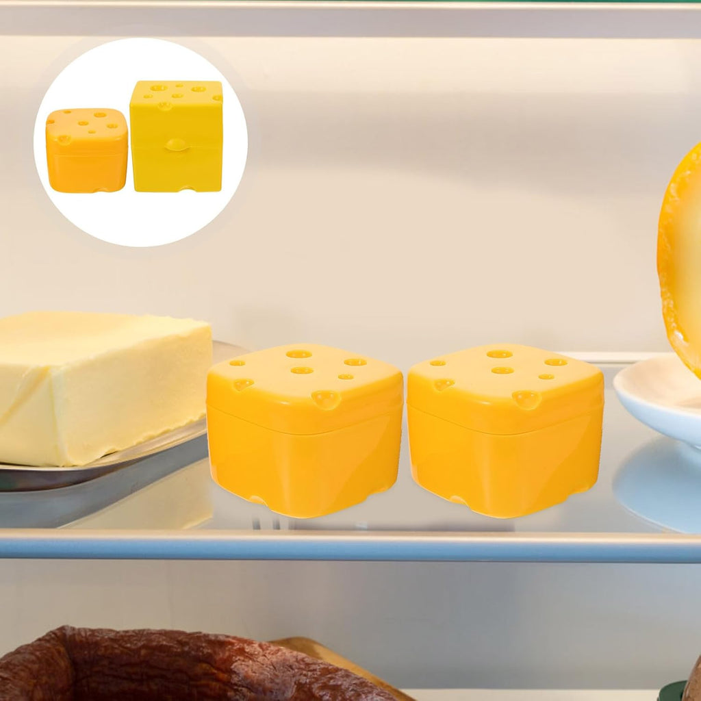 2pcs Slice Cheese Storage Containers with Sealing Lid for Refrigerator Practical Abs Butter and Cheese Keeper Boxes Kitchen Food Storage Bins for Freshness Preservation