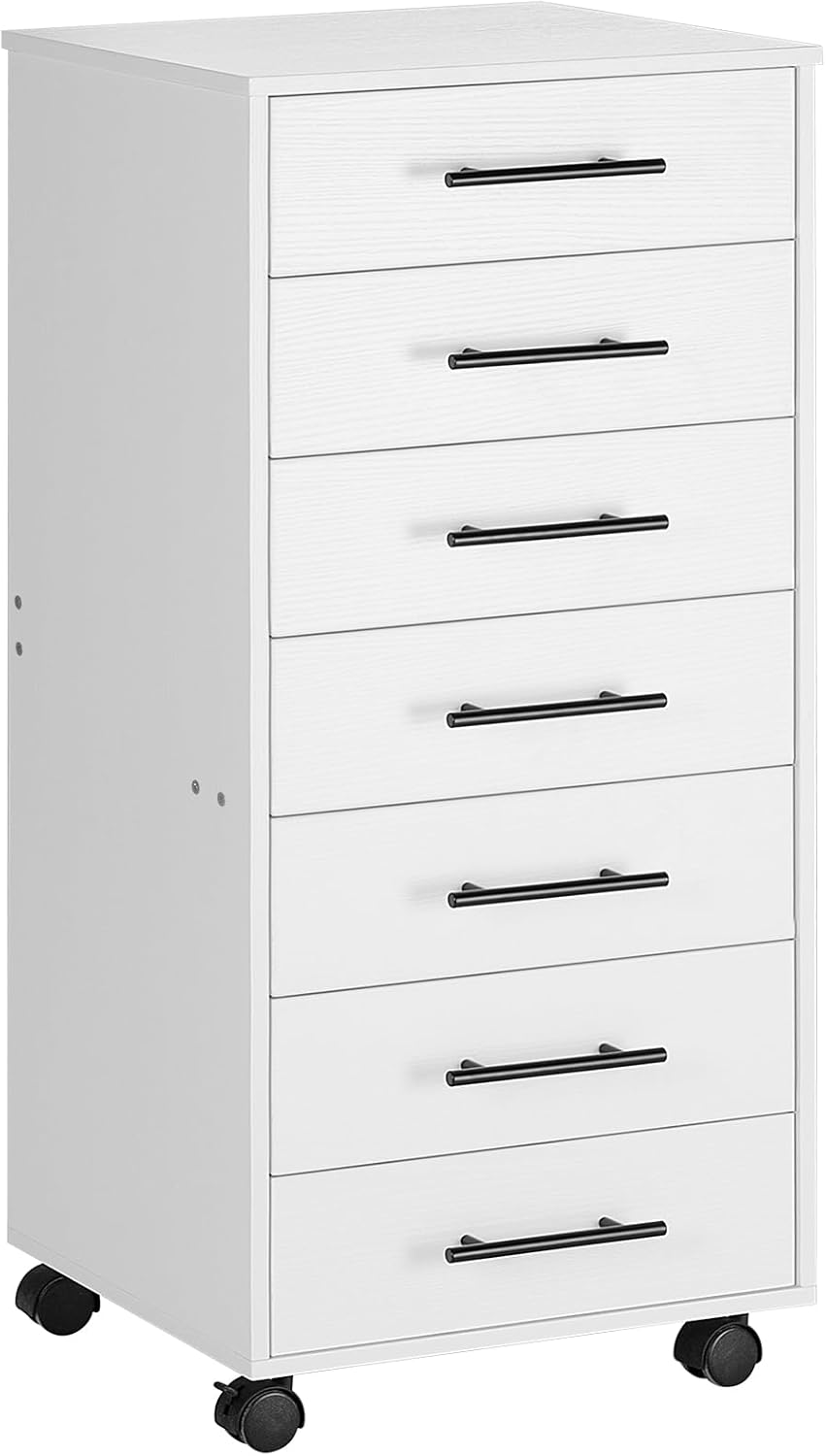 HOOBRO 7-Drawer File Cabinet, Wooden Office Cabinet with Drawers, Mobile Stor...