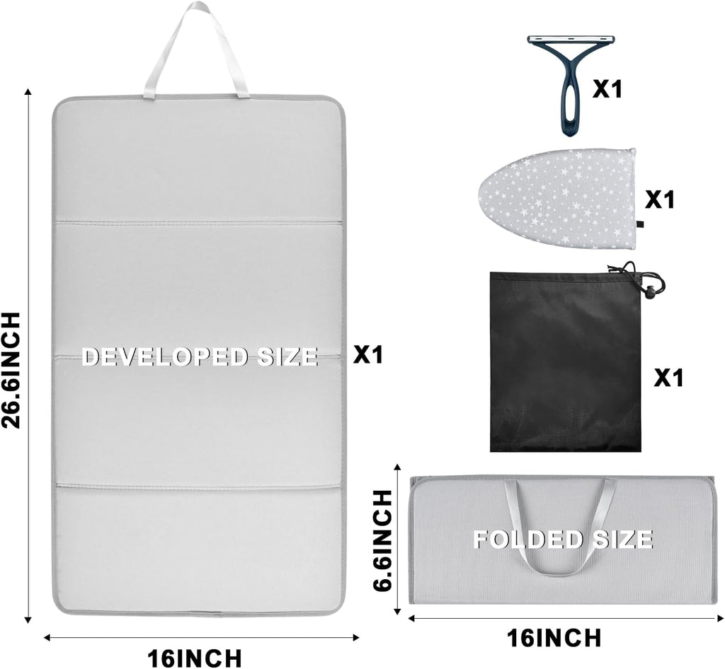Steamer Board for Clothes with Ironing Glove, Stand for Steaming Clothes, Garment Steamer Pad Portable Ironing Board Included Lint Remover & Storage Bag for Suits Shirts Coats Portable Travel Home Use