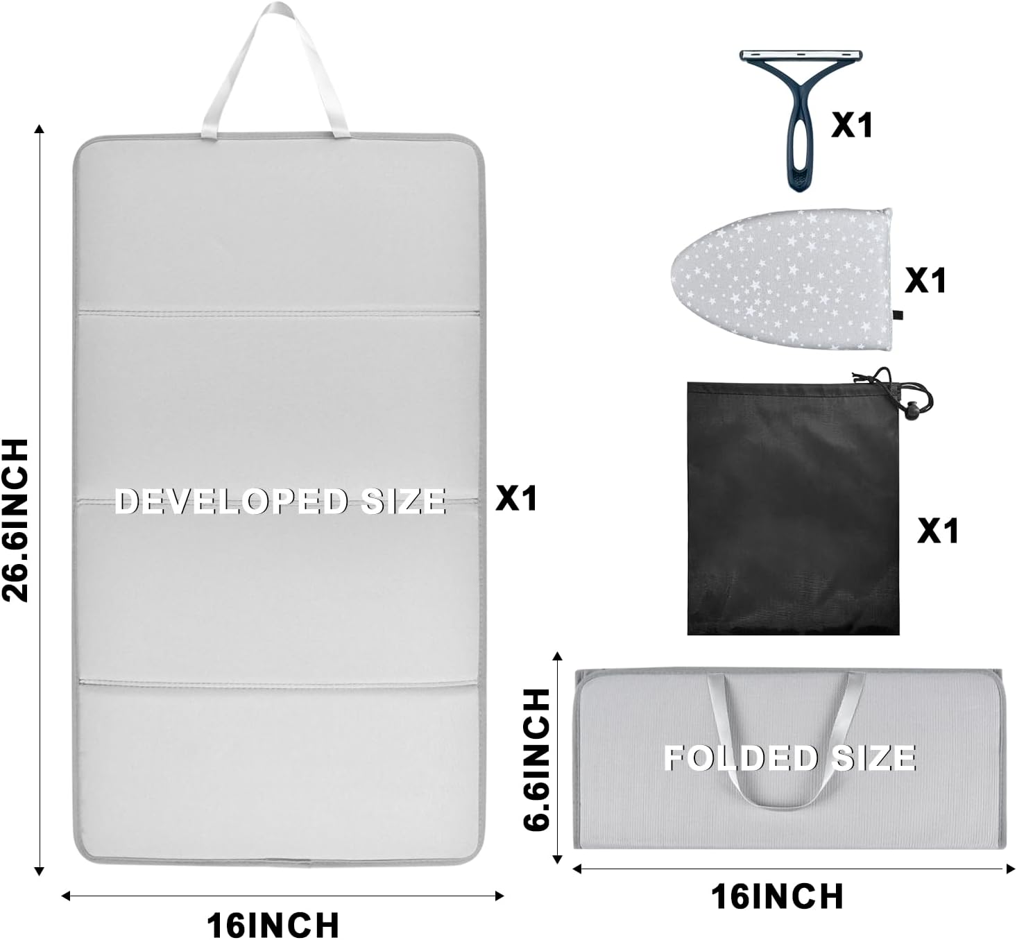 Steamer Board for Clothes with Ironing Glove, Stand for Steaming Clothes, Garment Steamer Pad Portable Ironing Board Included Lint Remover & Storage Bag for Suits Shirts Coats Portable Travel Home Use