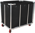 Laundry Cart Commercial Black,11.35 Bushel Large Industrial Rolling Laundry Hamper with 4 Inch Wheels,Household Heavy Duty Laundry Baskets with Stainless Steel Frame, 260 LBS Weight Capacity