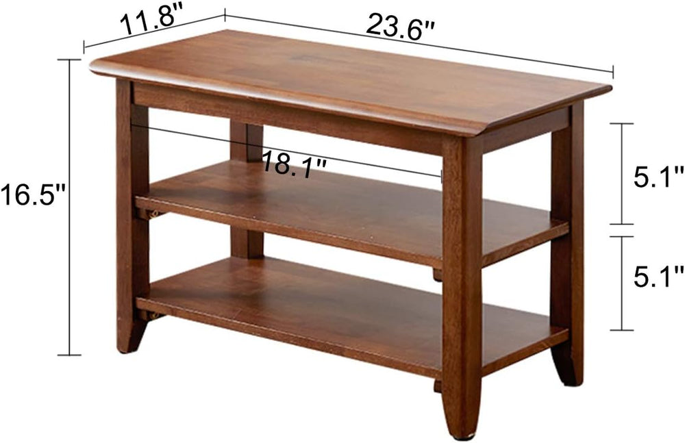 XKZG Shoe Rack Bench Wooden Shoe Storage Bench Entryway Bench, Brown, 23.6&qu...