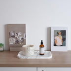 Arabescato Marble Vanity Tray - Decorative Organizer for Bathroom Countertop, Dresser, Kitchen Sink