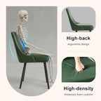 Modern Upholstered Dining Chairs Set of 4 with Thick Seat Cushion and Curved Back, Synthetic Leather Mid-Century Dinner Chair for Kitchen, Dining Room,Cafe (Faux Leather-Green, Set of 4)