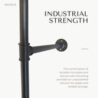 Industrial Pipe Clothing Rack, Heavy Duty Wall Mounted Clothes Rack, Retail Display Hanging Garment Rod for Laundry Rooms, Closet Storage, 14.6x75x82.7 Inches, Model K06