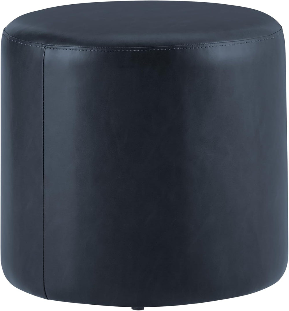 Studio Living® 19” Wentworth Ottoman Round Faux Leather Bench, Stationary Ott...