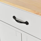 LUMISOL Rolling Kitchen Island on Locking Wheels with 2 Drawers and 4 Cabinets, Kitchen Island Cart with Adjustable Shelves, Solid Wood Tabletop, Storage Cabinet with Spice & Towel Rack, White